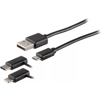 Kabel USB S/CONN 14-15035 USB 2.0 2 m Czarny