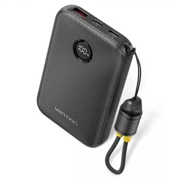 Power bank Vention FKAB0-C 10000 mAh, 2× USB-C + 1× USB-A, 22,5 W, czarny