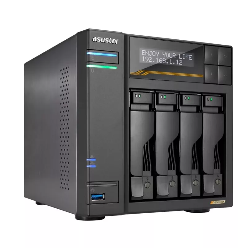 Asustor Lockerstor 4 Gen3 AS6804T 4-zatokowy NAS, AMD Ryzen V3C14, 16 GB DDR5 ECC, 2x 10GbE + 2x 5GbE