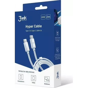 Kabel USB 3MK USB-C USB-C 2 m Biały