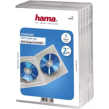 Hama podwójne pudełko DVD Jewel Case, 5, przezroczyste na 2 płyty