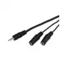 Wentronic Goobay Kabel adapter jack 3,5 mm, Czarny, 0,2 m - wtyk jack 3,5 mm (3-styk., stereo) > 2x gniazdo jack 3,5 mm (2-styk., mono) (50465)
