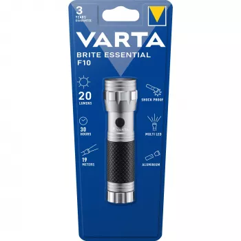 Latarka Varta Brite Essential F10 15608 201 401 — LED, 100 lumenów, kompaktowa