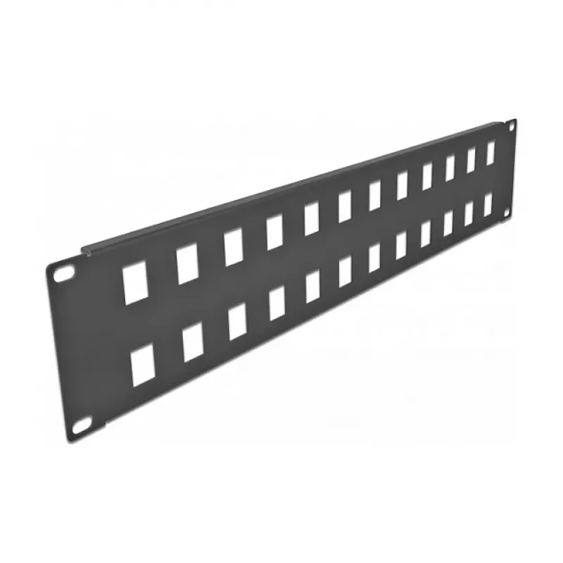 Paneel Keystone DeLOCK 19 cali Keystone Patch Panel 24 porty 2U czarny