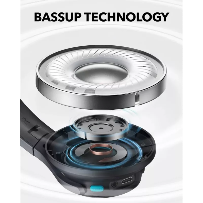 Słuchawki nauszne Anker Soundcore Q11i, Bluetooth 5.0, do 20 godz. pracy na baterii, wbudowany mikrofon, ciemnoszary