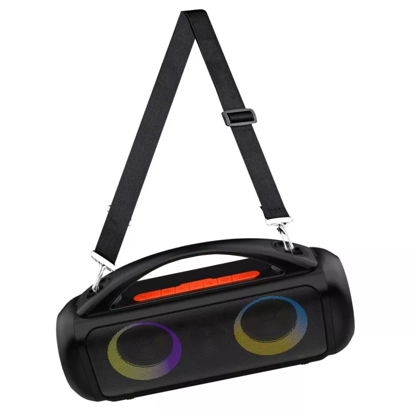 Głośnik przenośny MEDIA-TECH MT3184 — Bluetooth 5.3, 60W RMS, IPX5, akumulator litowo-jonowy 16h, ładowanie USB-C, MicroSD, TWS, mikrofon, pilot