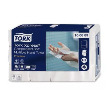Ręczniki składane w arkusze Tork Xpress Soft Multifold H2, 2 l, 225 arkuszy, 22,2x24 cm, Z, 12 szt.