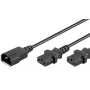Microconnect PE061312 kabel zasilający Czarny 1.2 m C14 coupler 2 x C13 coupler