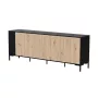 Komoda cama meble MERCI 200 x 40 x 74 cm — czarna/dąb artisan, płyta wiórowa
