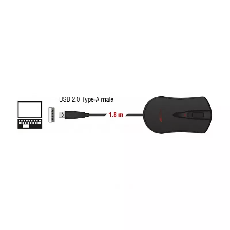 Mysz gamingowa DeLOCK 12531 symetryczna USB Typ-A Optyczna 4800 DPI