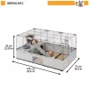 Klatka FERPLAST Modular 2 dla królika i świnki morskiej 109x72x56 cm, metal, szara, odstęp prętów 23 mm