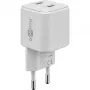 USB-C Nano, dwie szybkie ładowarki, PD, GaN, 35 W (Biały, 2x USB-C, Power Delivery 3.0)