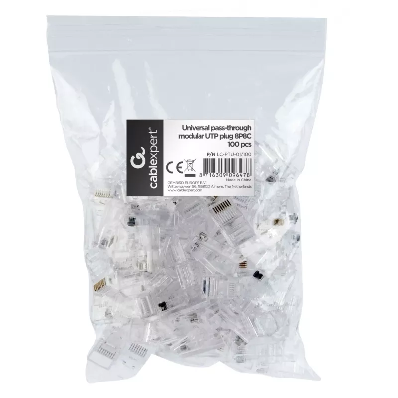 Złącze przewodowe Gembird LC-PTU-01/100 8P8C RJ45 przezroczyste