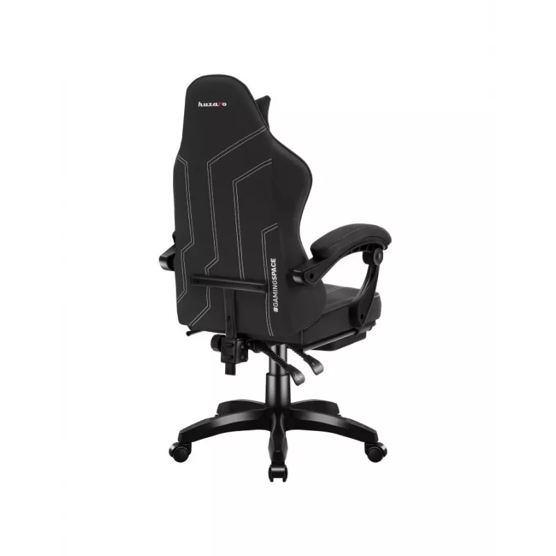 Gaming armchair huzaro Force 3.7 Carbon Czarny — ergonomic, adjustable height 107.5–116.5 cm, 5 wheels, lumbar and neck pillows