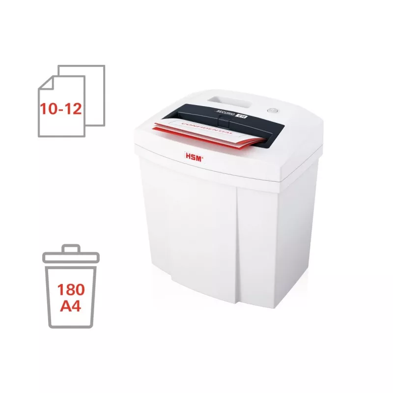 Niszczarka dokumentów HSM SECURIO C14, cięcie paskowe, 22,6 cm, biała