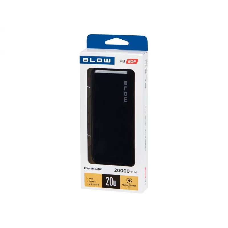 Power Bank 20000mAh QC+PD 20W + lightning PB20E