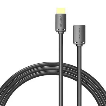 Kabel HDMI Vention AHCBD 0,5 m, wtyk HDMI Typ A męski na gniazdo HDMI Typ A żeński, HDMI 2.0, pozłacane styki, czarny