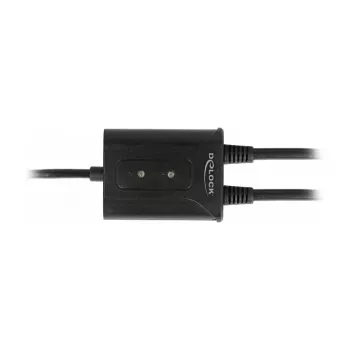 Kabel szeregowy DeLOCK 63950 USB 2.0 Typ-A 2 x RS-232 DB9 Czarny 0,6 m