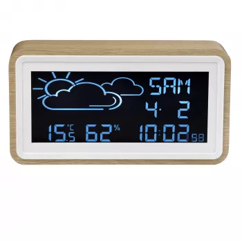 Cyfrowa stacja pogodowa Denver WS-72 Wood LCD DC/Baterie