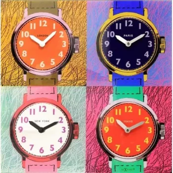 NeXtime zegar 8158 Time Zones, 43x43,4 cm, ścienny, wielokolorowy