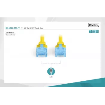 Kabel krosowy Digitus CAT 5e U/UTP DK-1512-050/Y 5m Żółty