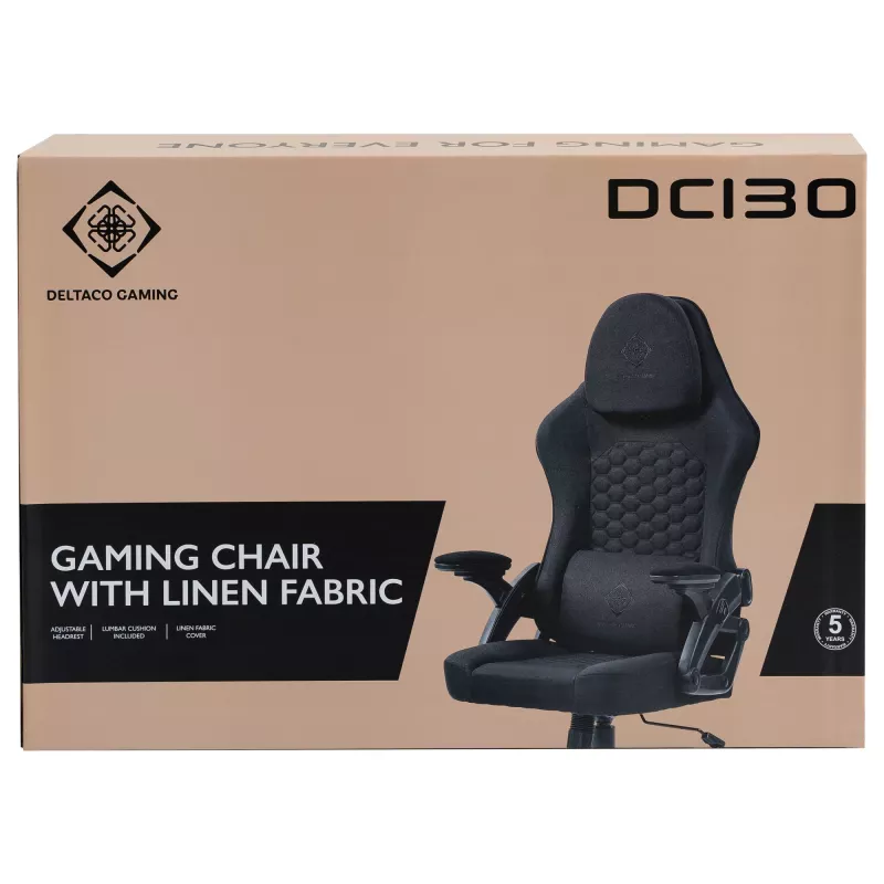 Deltaco DC130 Gamingstuhl Soft Woven Mesh, czarny (GAM-180)