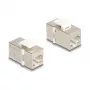 Moduł keystone DELOCK 90637 — płaski RJ-45, srebrno-biały, 16,1×29,9×20,7 mm