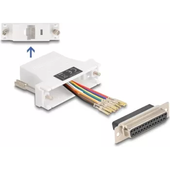 DeLOCK Zestaw montażowy D-Sub 25 pin żeński na RJ45 żeński biały VGA RJ-45
