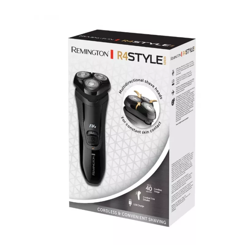 Golarka rotacyjna Remington R3600 Czarna Zasilany bateriami 40 min