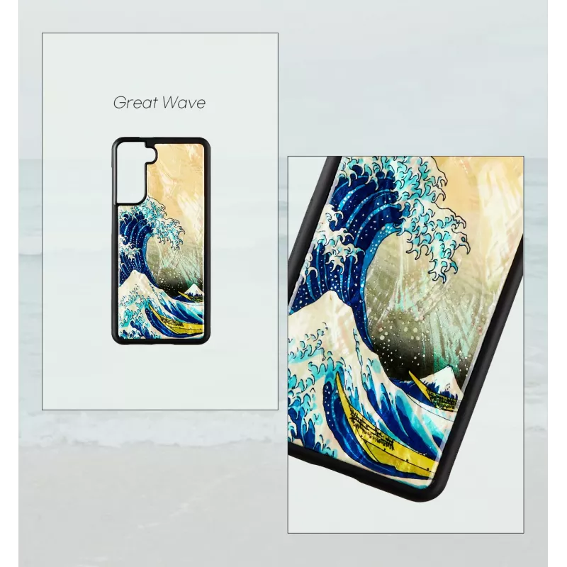 Etui na telefon iKins dla Samsung Galaxy S21+ — ochronna tylna obudowa 'wielka fala'