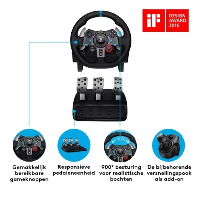 Logitech Driving Force G29 - Zestaw kierownicy i pedałów - Przewodowy - dla Sony PlayStation 3, Sony PlayStation 4
