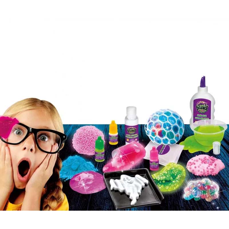 Zestaw naukowy Liscianigiochi Crazy Science Slime w ciemności 304-PL89239 — zestaw do eksperymentów ze świecącym w ciemności slime'em