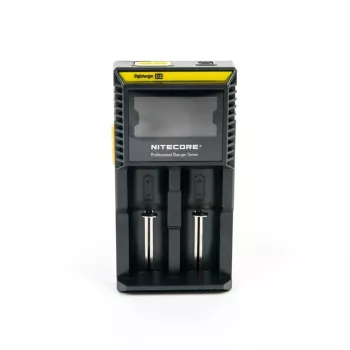 Ładowarka akumulatorów Nitecore D2 — 2‑slotowa ładowarka do akumulatorów AA/AAA/AAAA/C, wejście 100–240V, wyjście 4,2V, czarna