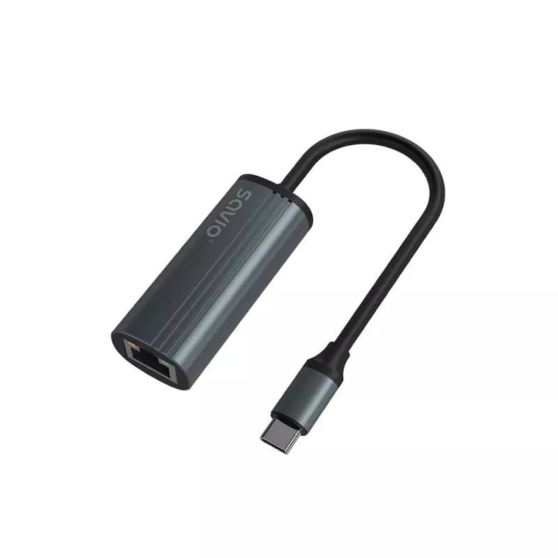 SAVIO Adapter USB-C 3.1 Gen.1 (M) na RJ-45 Gigabit Ethernet (F), 1000 Mbps, AK-56, szary