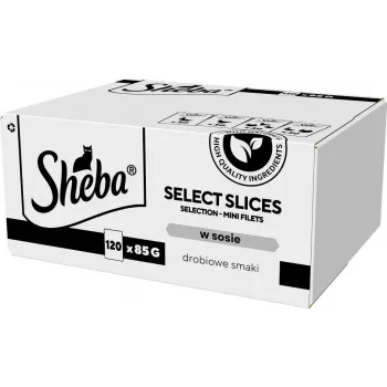 Sheba Select Slices drobiowe smaki w sosie, mokra karma dla kotów, 120 x 85 g