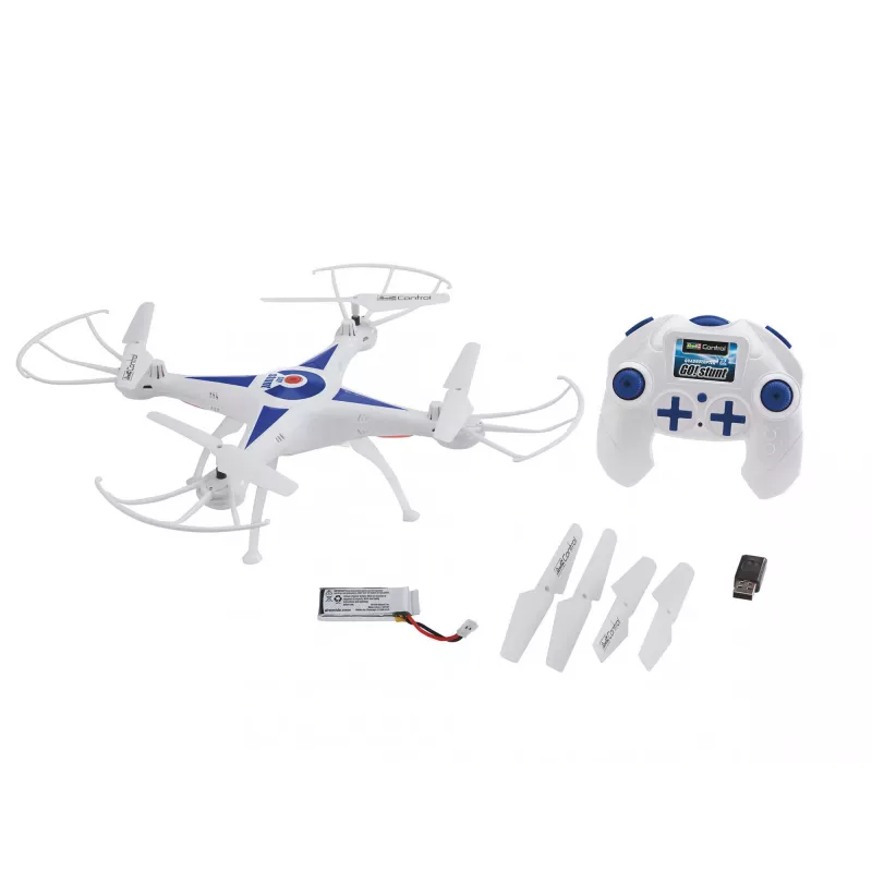 Revell GO STUNT 4 wirniki Quadcopter 380 mAh Niebieski, Biały