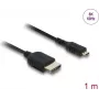 Kabel HDMI DELOCK 81690 — 1 m, HDMI Typ A (Standard) na Typ D (Micro), pozłacane styki, 48 Gbit/s, 7680×4320, czarny