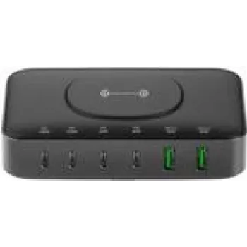 Stacja ładująca 4smarts - 7 w 1 - 100 W - 5 A - PD/PPS, PD 3.0, QC 3.0, HiSilicon Fast Charging, AFC - 6 portów wyjściowych (USB-C 24-pin, USB)