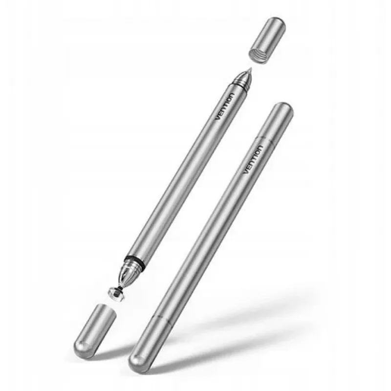 Symetryczny rysik Vention 2-w-1 wykonany z szarego stopu aluminium