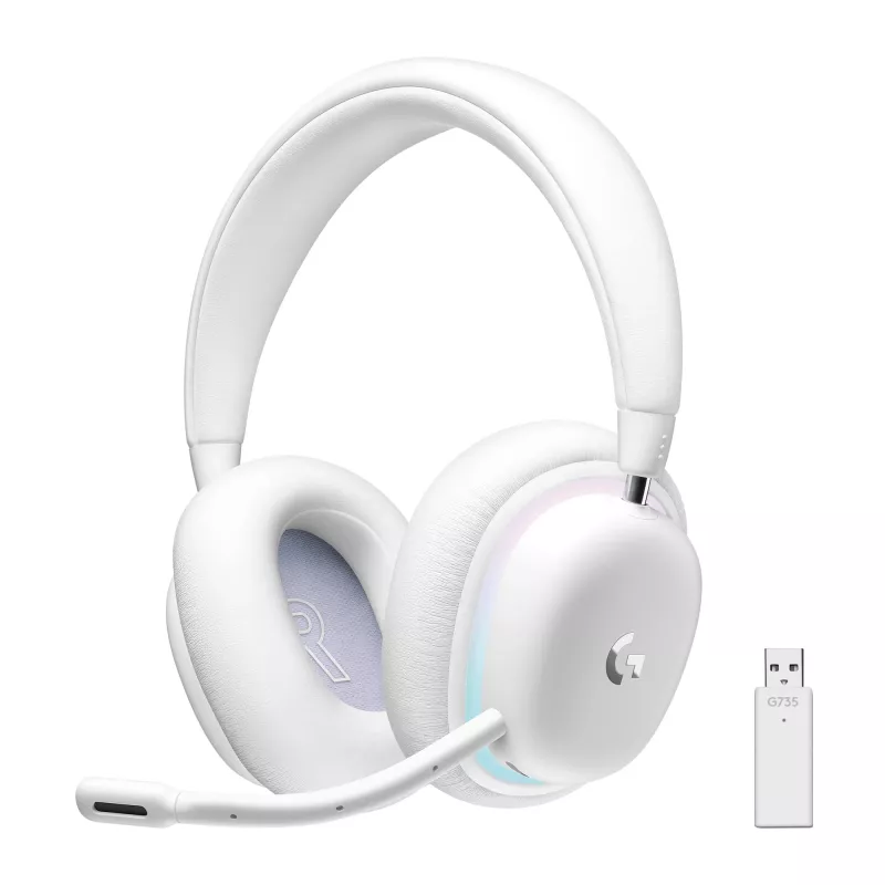 Logitech G G735 Bezprzewodowy Zestaw Słuchawkowy do Gier z Konfigurowalnym Oświetleniem LIGHTSYNC RGB, LIGHTSPEED, Bluetooth, 3,5 mm Aux, Kompatybilny z PC i Urządzeniami Mobilnymi