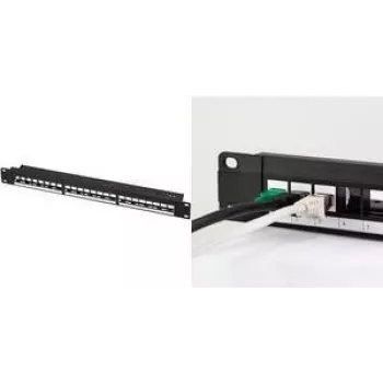 LogiLink Keystone Patchpanel 48,30cm (19), 24 moduły, pusty, czarny 1HE (NK4065)