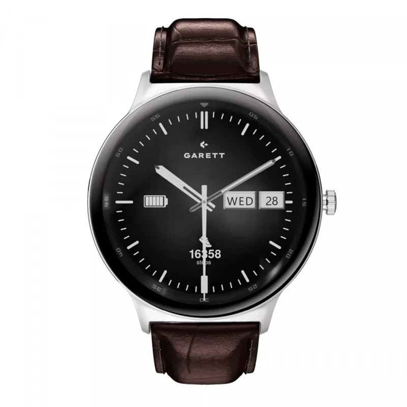 Smartwatch Garett Quantum — srebrny ze stali nierdzewnej