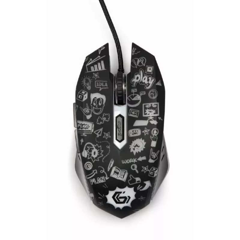 Mysz USB optyczna CZARNA/MUS-6B-GRAFIX-01 Gembird
