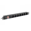 Lanberg | Listwa zasilająca PDU 19 cali 1U 10A 2M 7x gniazda Schuko | PDU-07F-0200-IEC-BK