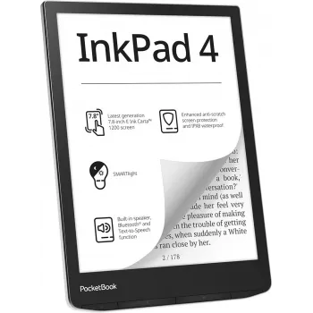 Czytnik e-booków PocketBook InkPad 4 7,8 cala E Ink Carta, 32 GB, Wi‑Fi, czarny/srebrny