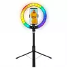 LogiLink lampa pierścieniowa do smartfona z kijkiem do selfie i statywem, średnica 20 cm (AA0156)