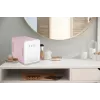 Mini lodówka z podświetlanym lusterkiem LED Elle ESDAFX04PUEU 4 L, fioletowa