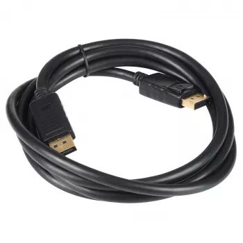 Kabel DisplayPort Akyga AK-AV-10, męski–męski, pozłacane wtyki, 1,8 m, czarny