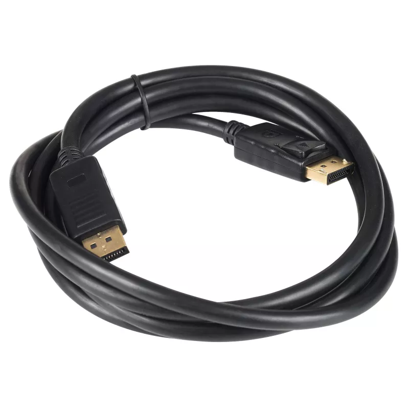 Kabel DisplayPort Akyga AK-AV-10, męski–męski, pozłacane wtyki, 1,8 m, czarny
