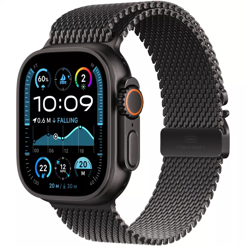 Czarny Titanium Milanese Loop 49 mm - L